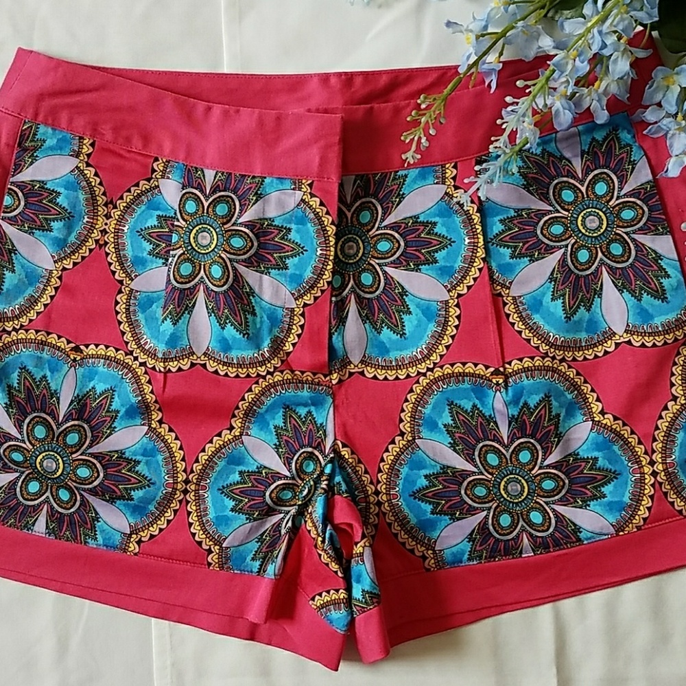 🎀 Nicole Pink/Blue Multi Color Print Shorts 🎀
